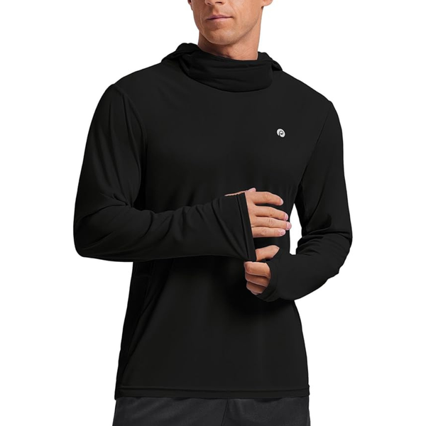PINSPARK Men's UPF 50+ Sun Protection Long Sleeve Hoodie W/ Mask (Various)
