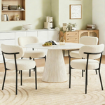 Set Of 4 DUMOS Mid Century Modern Dining Chairs W/ Curved Backrest & Metal Legs