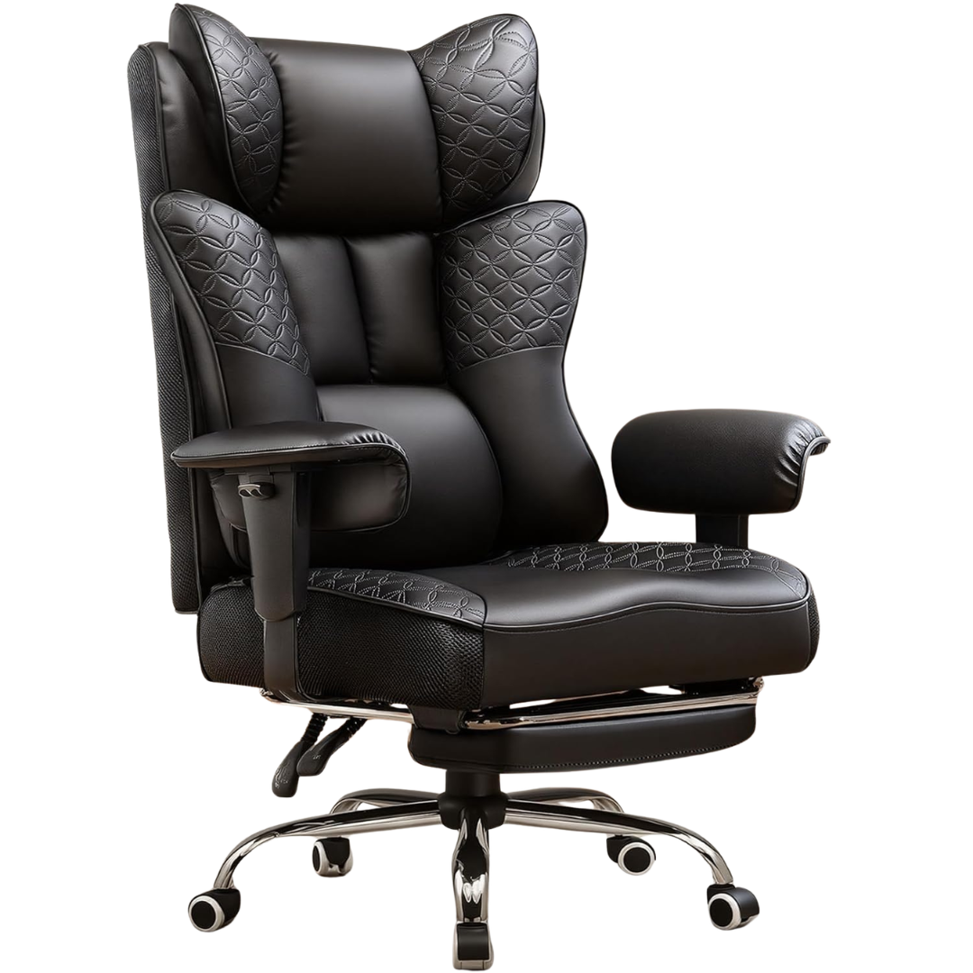 GTPLAYER Big & Tall Ergonomic Gaming/Office Chair W/ Footrest & Reclining Back