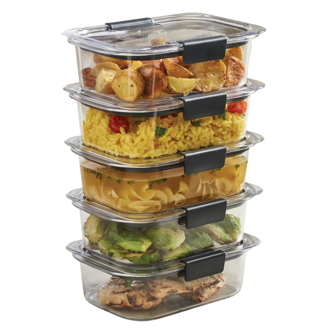 10-Piece Rubbermaid Brilliance Tritan Plastic Food Storage Containers W/Airtight Lids