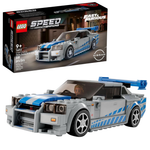 319-Pieces LEGO Speed Champions 2 Fast 2 Furious Nissan Skyline GT-R (R34) Race Car