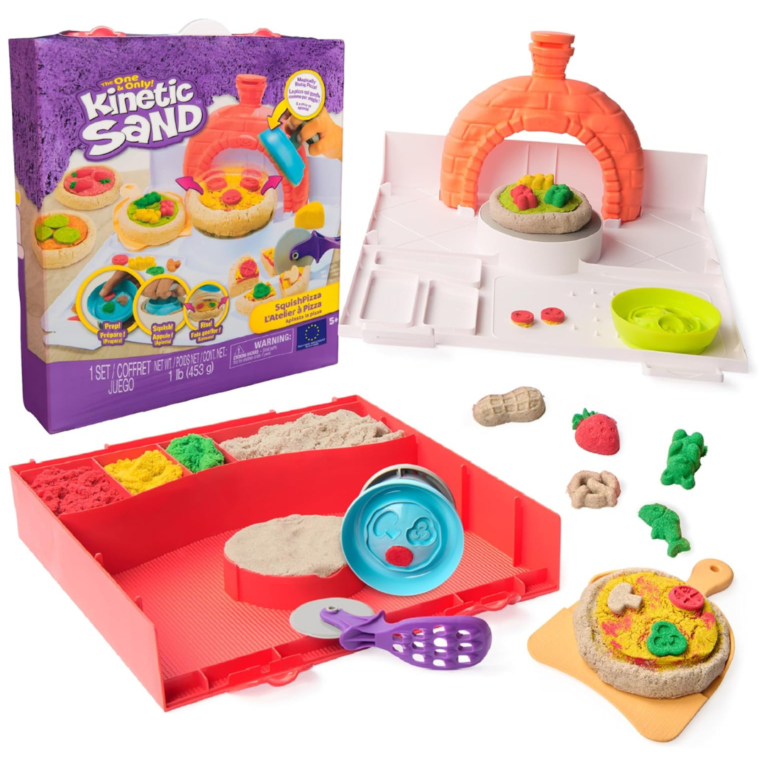 Kinetic Sand SquishPizza Rising Pizza Oven Playset With 1lb Play Sand & 5 Tools