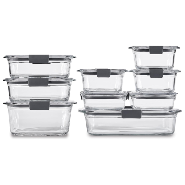 Set Of 9 Rubbermaid Brilliance Glass Food Storage Containers (Assorted Sizes)