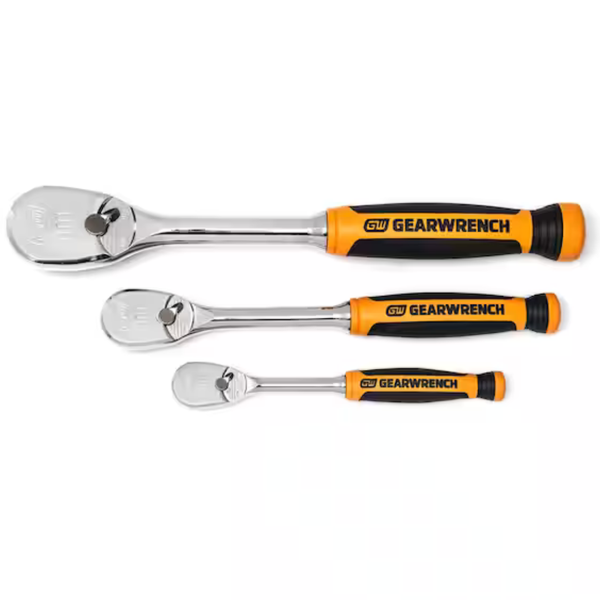 Gearwrench 90-Tooth Dual Material Teardrop Ratchet Set (3-Piece)