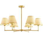 39" Boho Rattan 6-Light Chandelier Pendant
