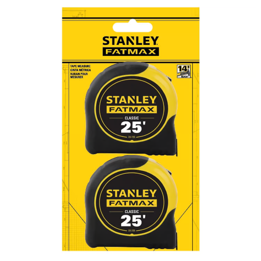 2-Pack 25-Ft Stanley Fatmax Tape Measure (FMHT74038)