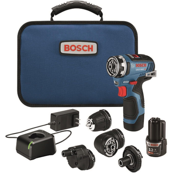 Bosch 12V Max EC Brushless Flexiclick 5-in-1 Drill/Driver Kit With 2 Batteries