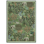 5' X 7' GarveeHome Non-Slip Jungle Animal Print Washable Area Rug