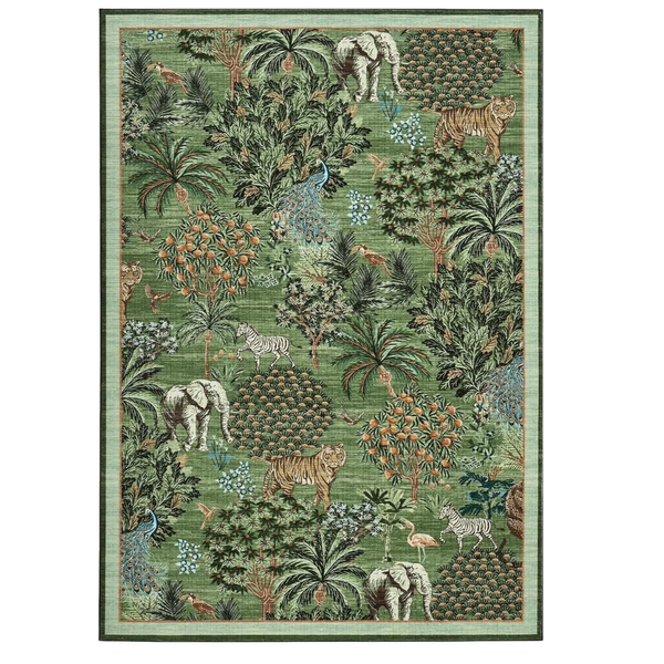 5' X 7' GarveeHome Non-Slip Jungle Animal Print Washable Area Rug