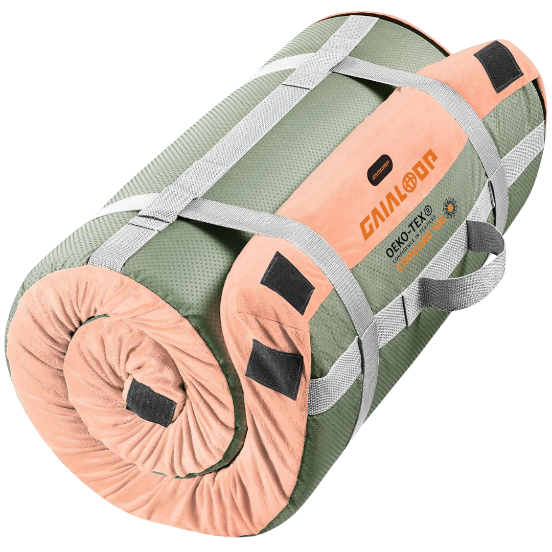 Gaialoop 72 X 24 Inch Memory Foam Roll Up Futon Mattress W/ Pillow