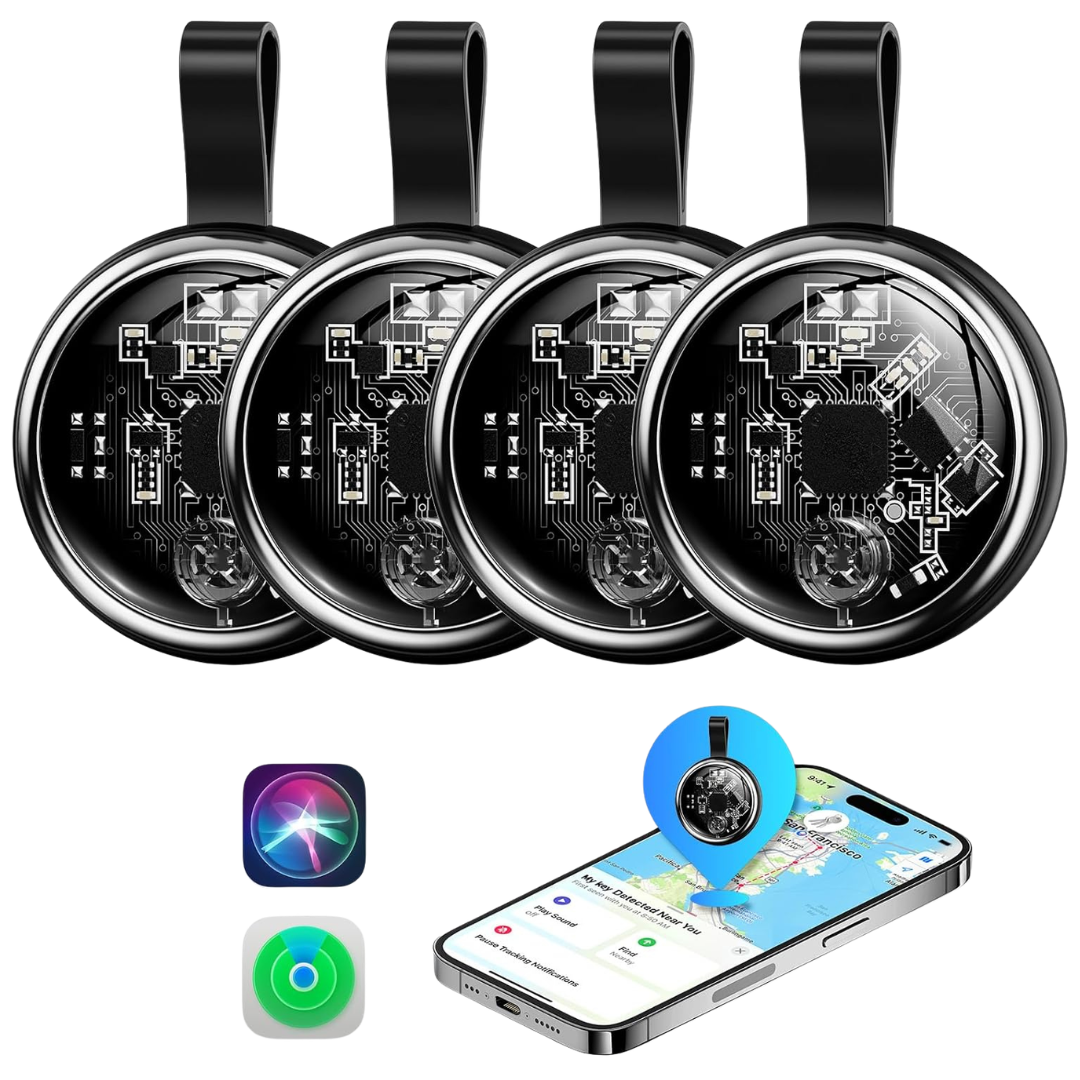 4-Pack Waterproof Smart Air Tag Trackers (iOS Only)