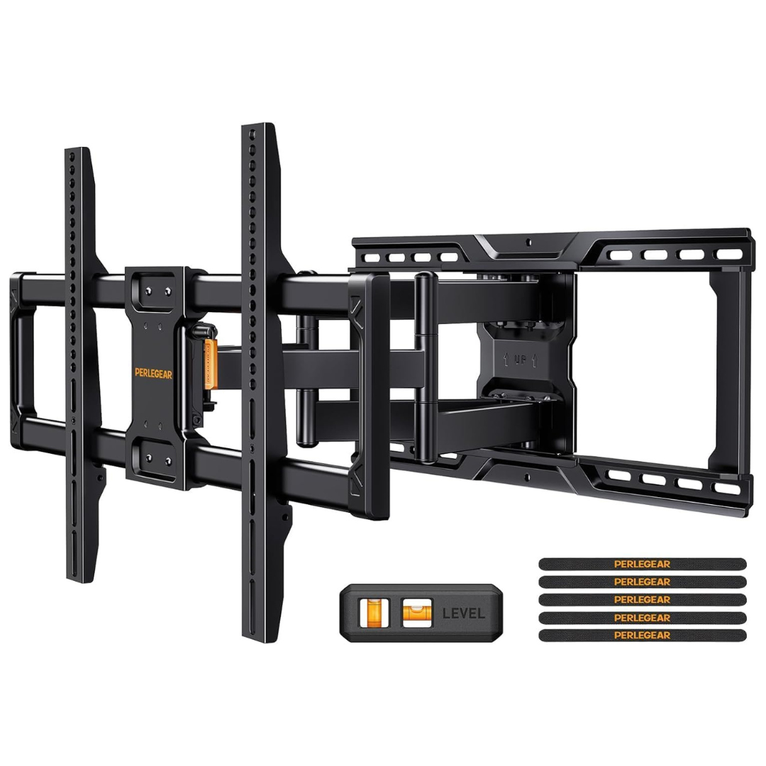 Perlegear UL-Listed Pre-Assembled Full Motion TV Wall Mount For 42-90" TVs