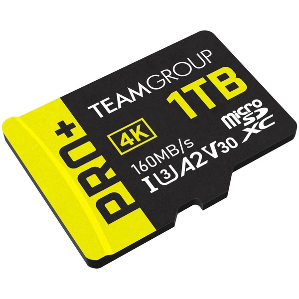 1TB Team Pro+ MicroSDHC UHS-I/U3 Class 10 Memory Card With Adapter