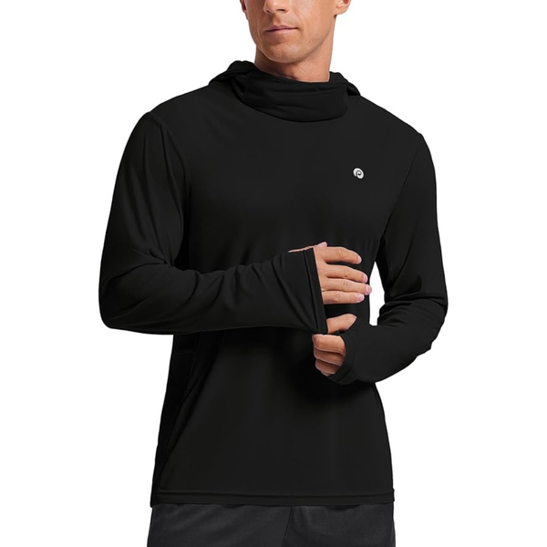 PINSPARK Men's UPF 50+ Sun Protection Long Sleeve Hoodie W/ Mask (Various)