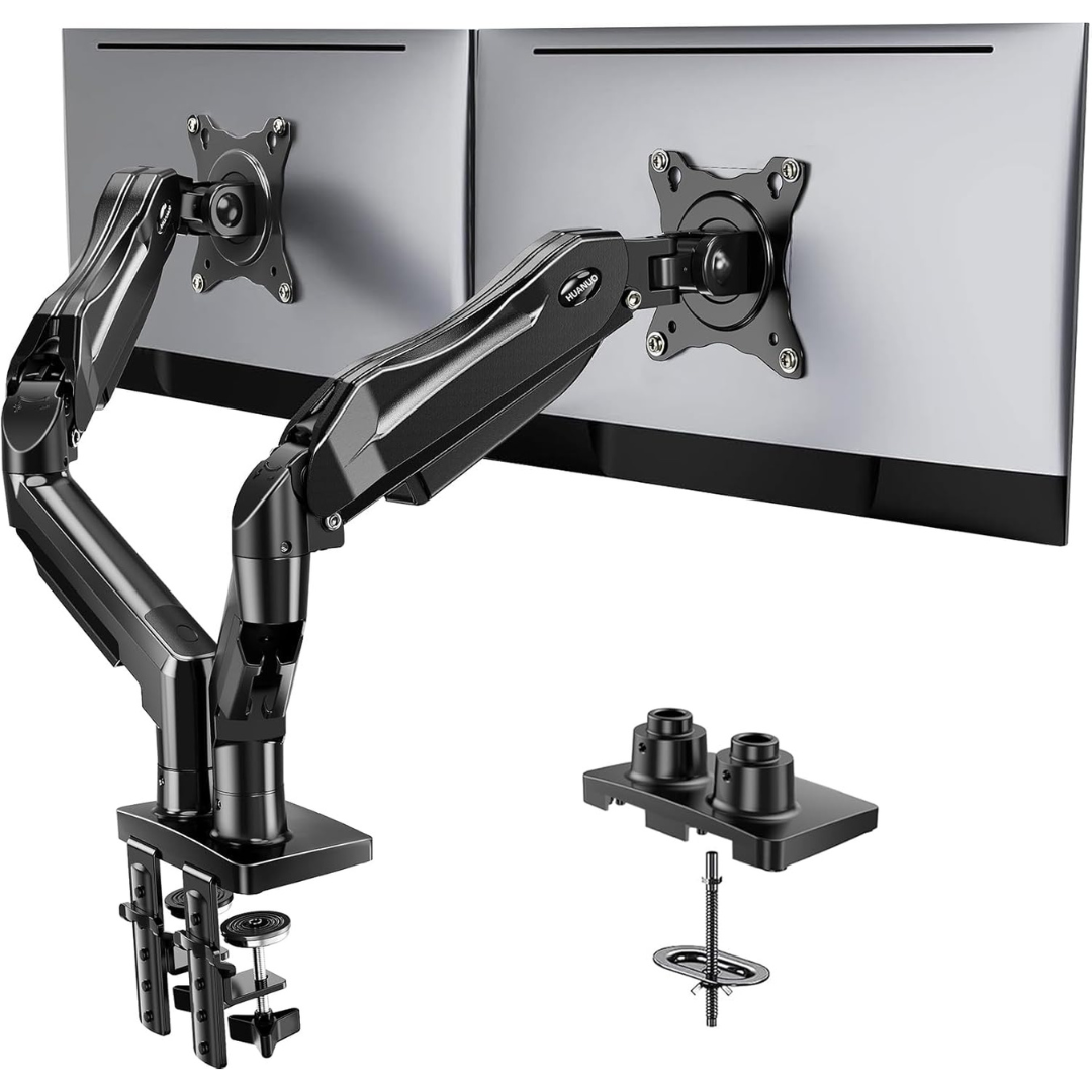 Full Adjustable Desk Mount Dual Monitor Stand For 13" To 32" Screens
