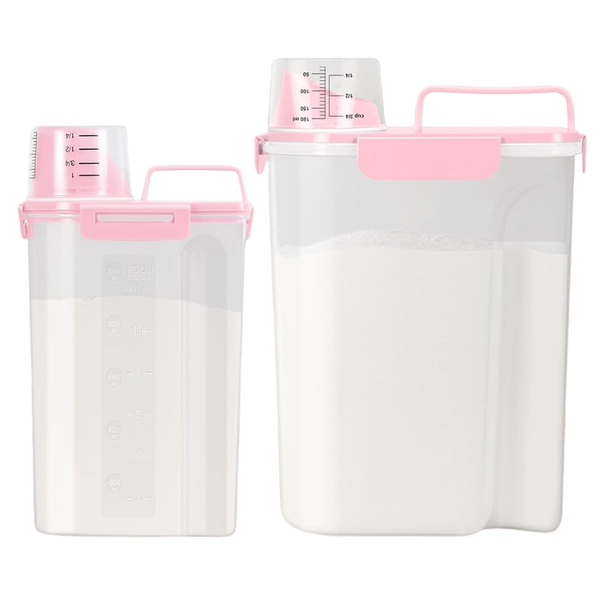 2-Pack Airtight Food Storage Containers W/ Pour Spout & Measuring Cup