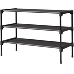 Kitsure Premium Non-Woven Shoe Rack w/ 3 Tier (Black)