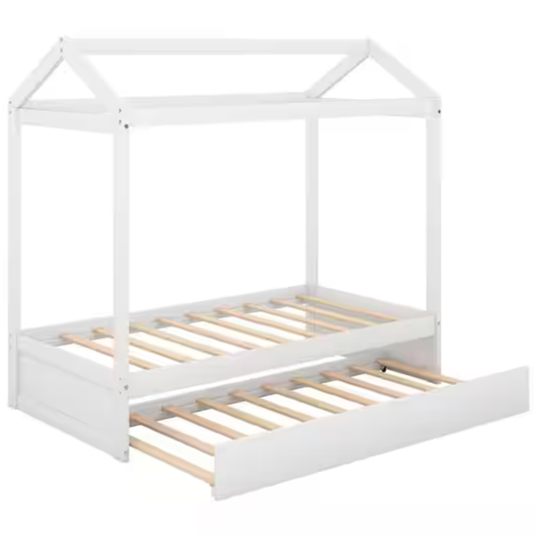GODEER Wooden House Bed, Montessori Floor Bed (Twin)