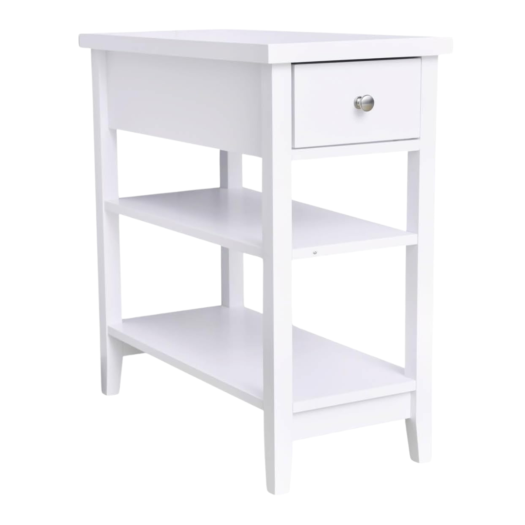Ceredeme End Table With Drawer And Double Shelves