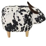 Christopher Knight Home Isana Cow-Shaped Ottoman (White+black)