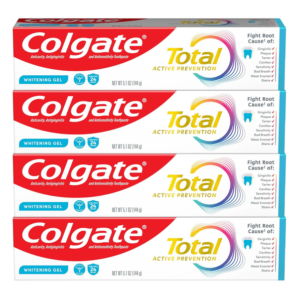 4-Pack 5.1-Oz Colgate Total Active Prevention Whitening Gel Toothpaste