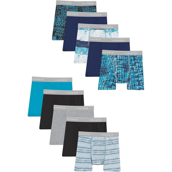 10-Pack Hanes Boys Boxer Briefs