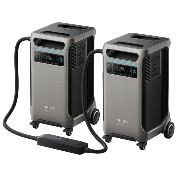 2-Pack Anker SOLIX F3800 Power Station W/ Double Power Hub + 200W Solar Panel