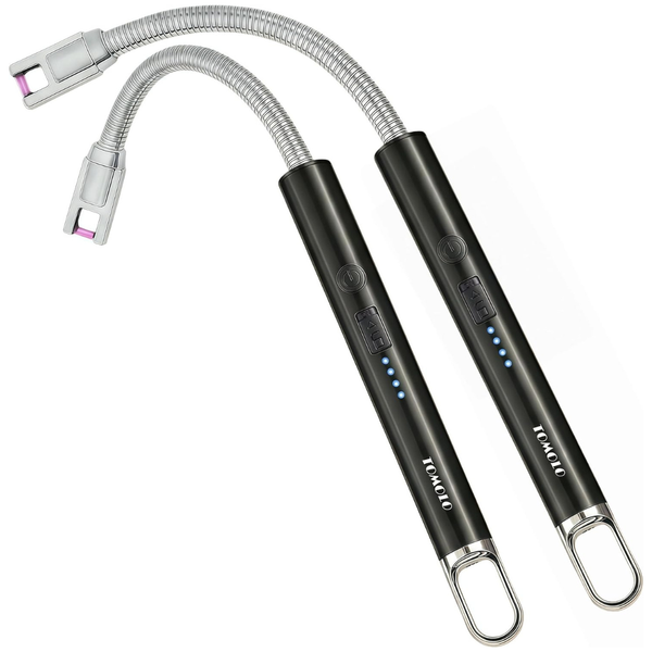 2-Pack Long Flexible Neck Electric Candle Lighter W/ Safety Switch