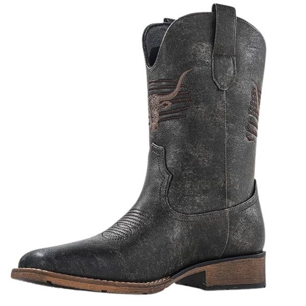 MacePhenoMelon Men's Winbird Square Toe Cowboy Boots (3 Colors)