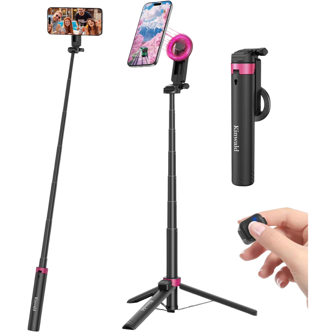 57" Strong Magnetic Phone Tripod Stand With Remote