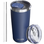 20-Oz Stainless Steel Insulated Tumbler W/ Dual Lids & Straw (Various)