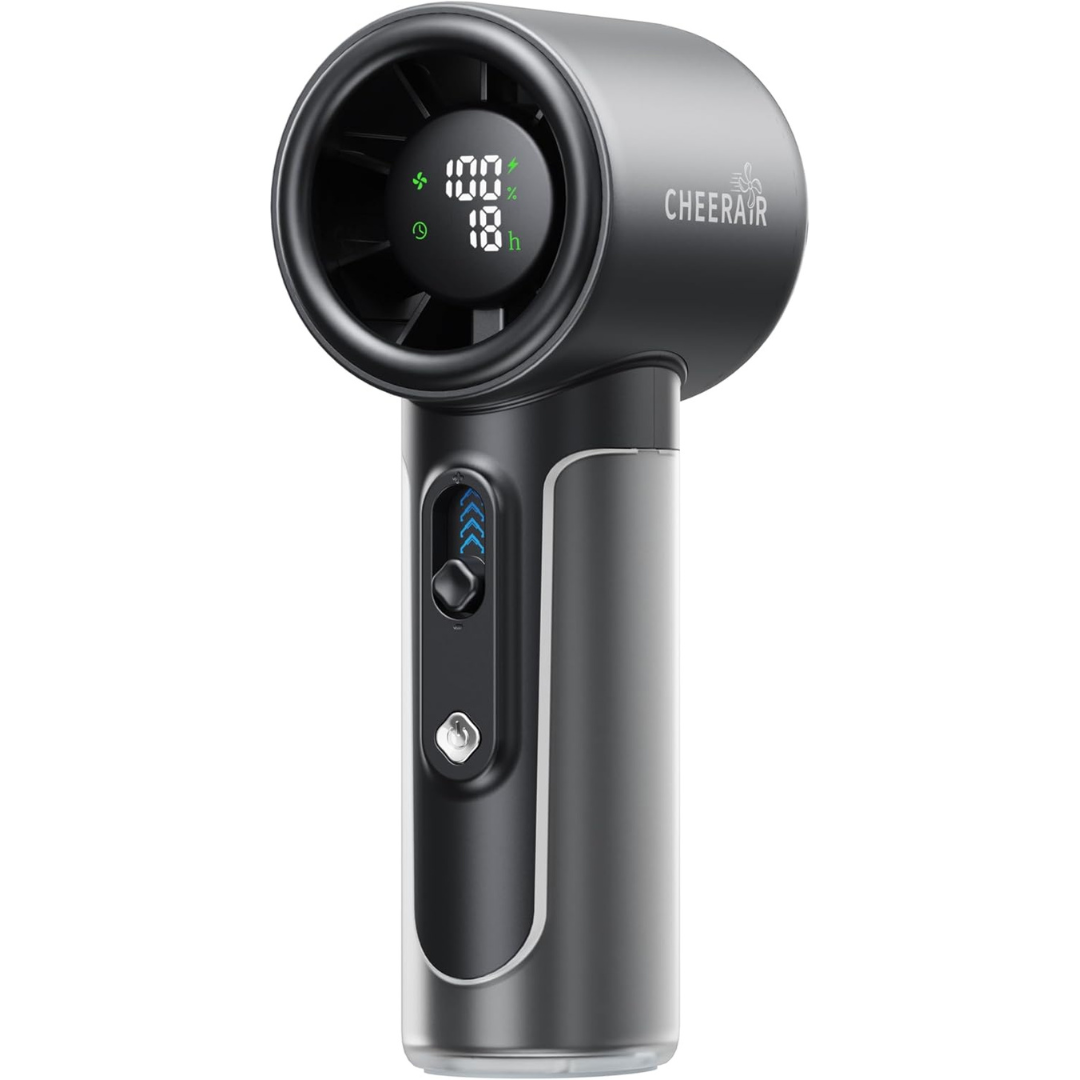 5000mAh Battery Handheld Portable Mini Fan W/ Smart LED Display