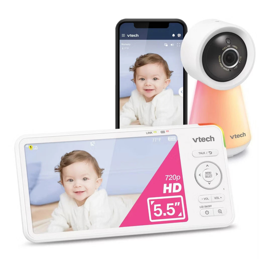 V-Tech 5.5" HD Smart Fixed Position Video Baby Monitor