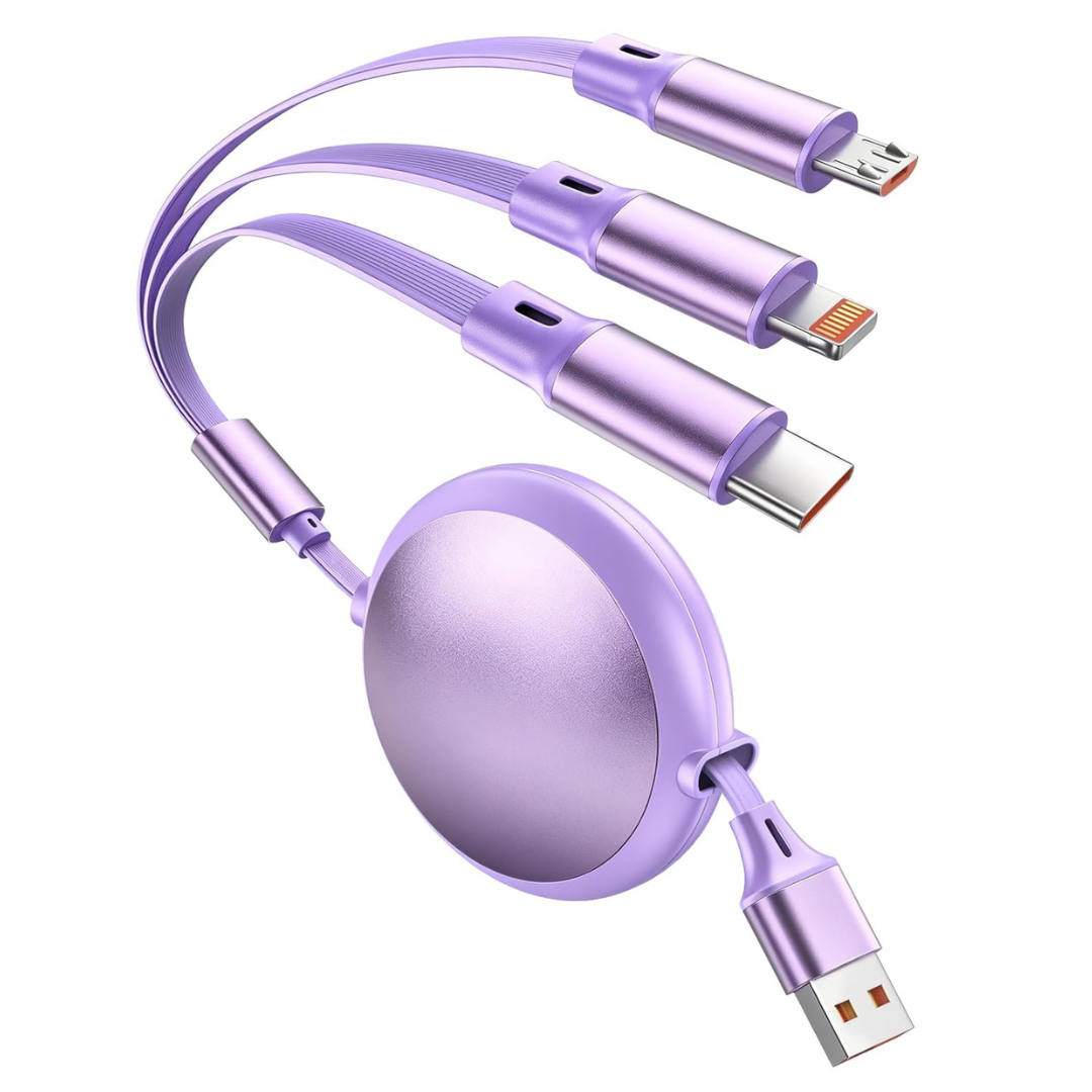 3-in-1 Retractable Multi Car Charging Cables With USB-C (3 Colors)