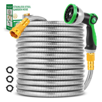 50-Feet Toolasin Stainless Steel 10-Function Nozzle Water Hose