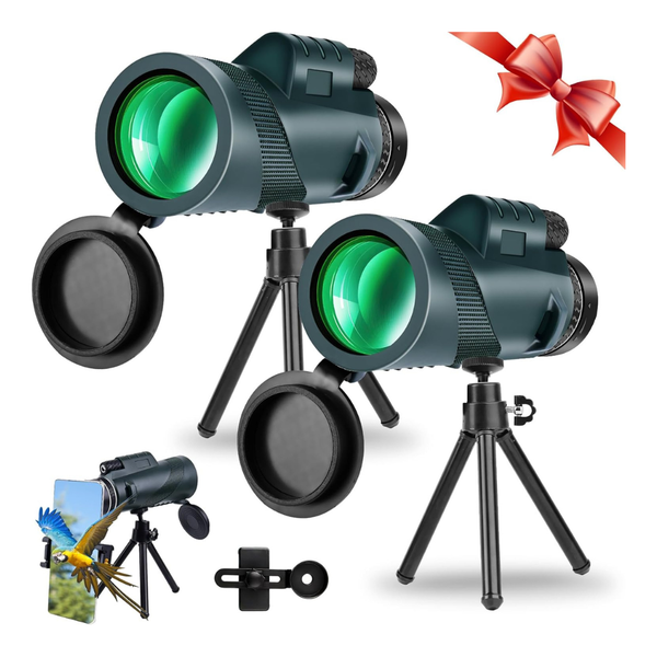 2-Pack Zoyye 80 X 100 High-Power Binoculars Set W/ Phone Mount & Tripod