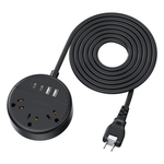 Ntonpower 2-Prong Power Strip With 10ft Extension Cord