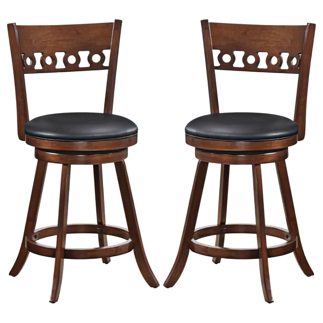 2-Pack 24.5" Giantex Counter Height Swivel Bar Stools