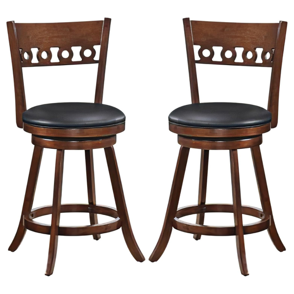 2-Pack 24.5" Giantex Counter Height Swivel Bar Stools