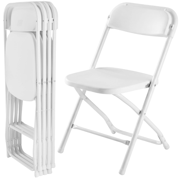 4-Pack Dumos Portable Plastic Stackable Folding Chairs (330 lb Capacity)