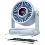 6000mAh 5-Speed Rechargeable Desk Fan W/ Power Bank & RGB Mood Ring Light