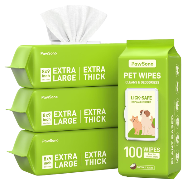 400-Count PawSono Hypoallergenic Pet Wipes