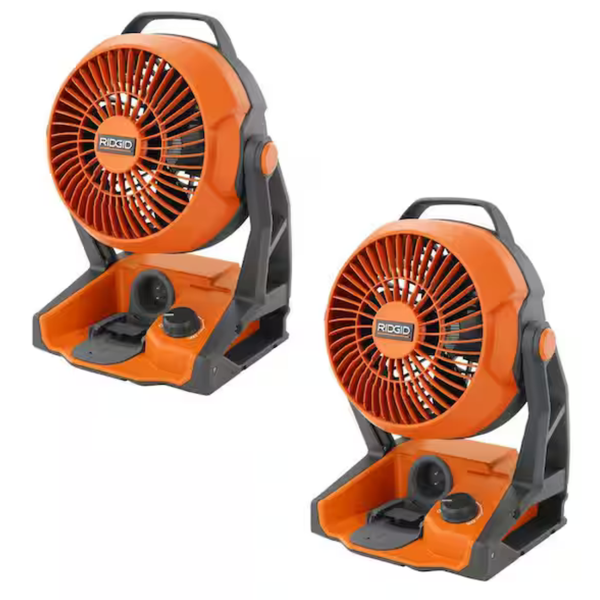 2-Pack Ridgid 18V Cordless Hybrid Jobsite Fan (Tool Only)