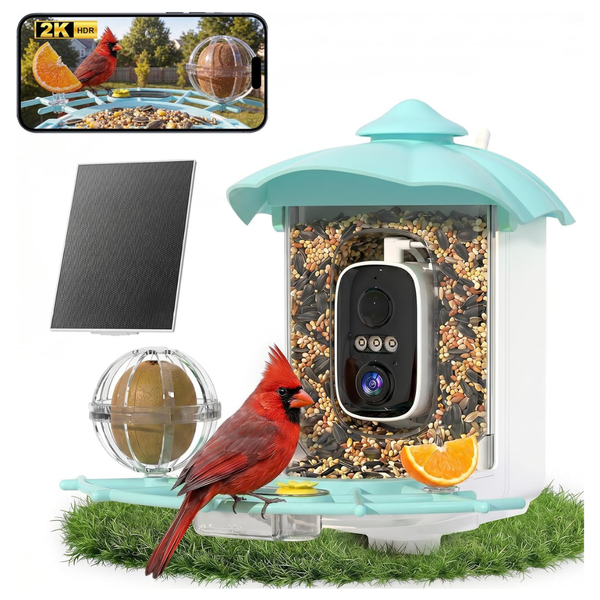 Smart Bird Feeder With Camera & AI Bird Identification (2 Colors)