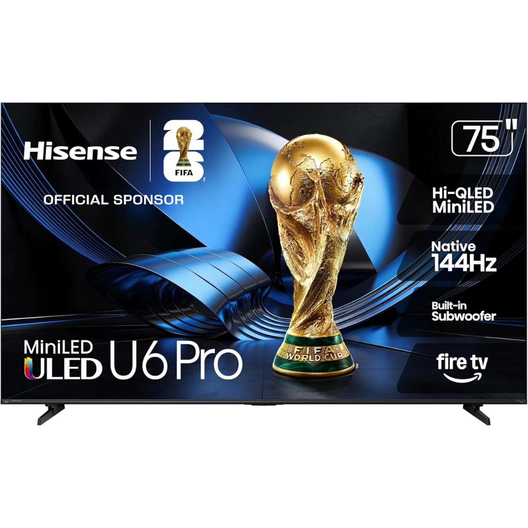 75" Hisense U6 Pro Series 4K Ultra HDR Smart QLED Mini-LED Fire TV