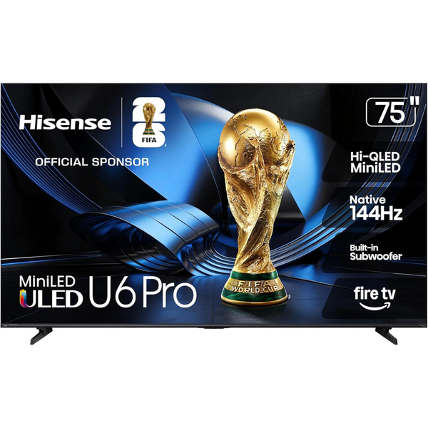75" Hisense U6 Pro Series 4K Ultra HDR Smart QLED Mini-LED Fire TV