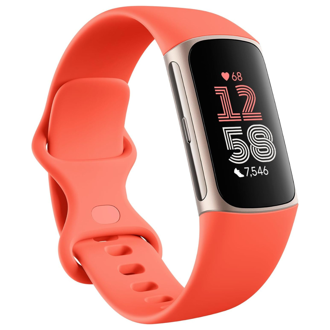 Fitbit Charge 6 Fitness Tracker (Coral/Champagne Gold Aluminum)
