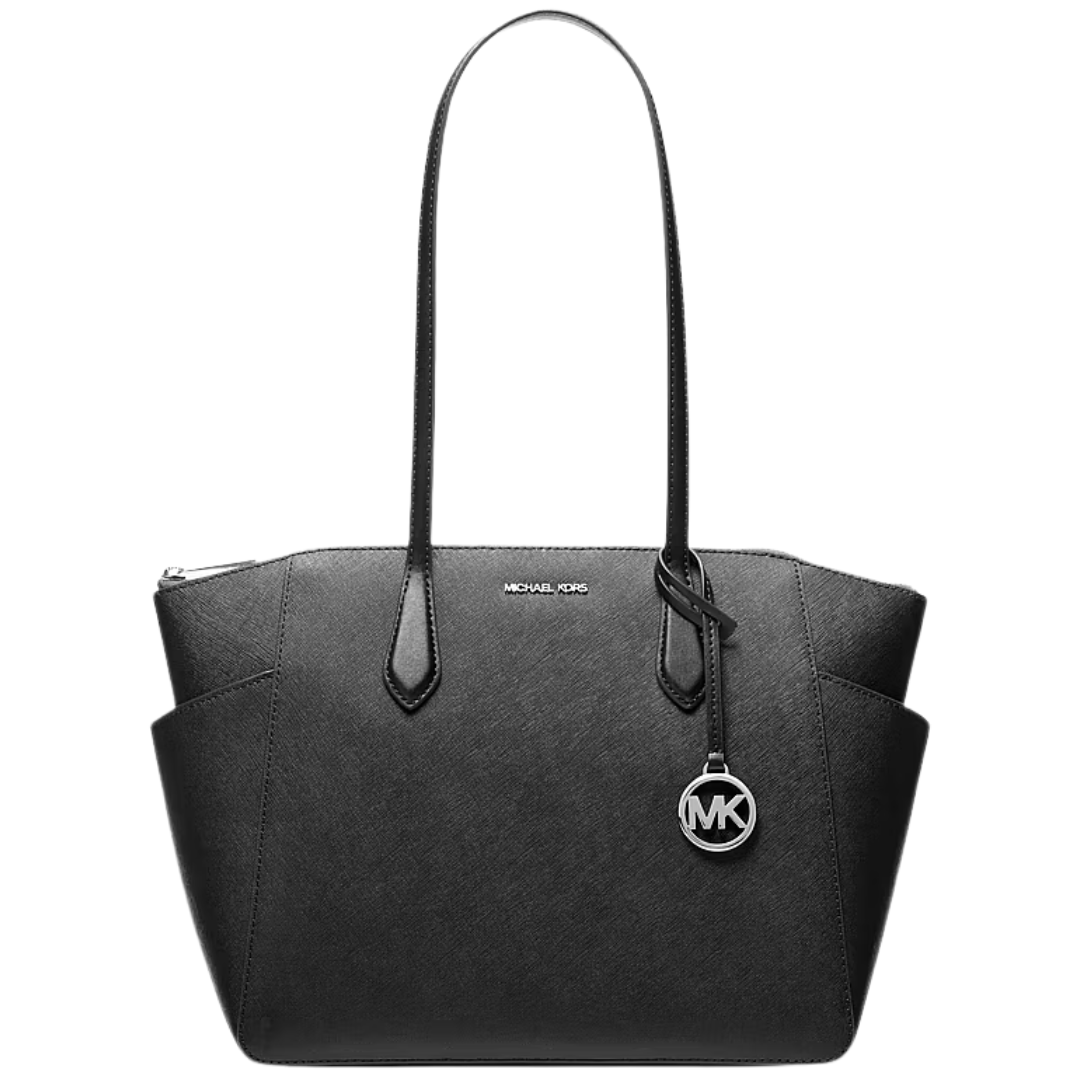 Michael Kors Women's Marilyn Medium Saffiano Leather Tote Bag (Black)