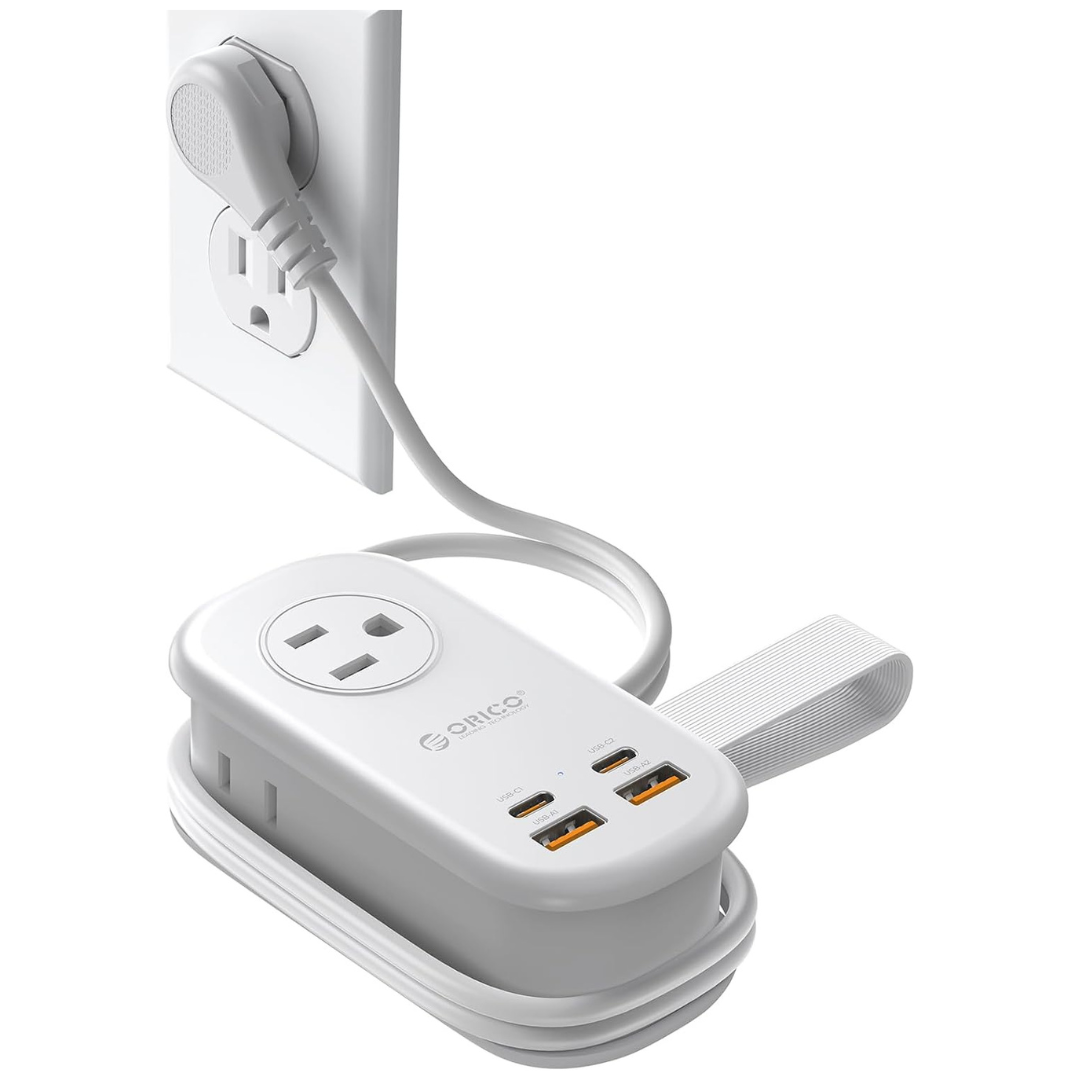 ORICO 7-in-1 65W Fast Charger GaN Travel Power Strip W/ 4ft Cord (4 Colors)