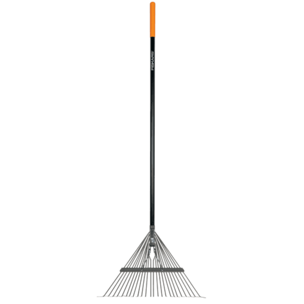 Fiskars 62" Metal Tine Leaf Rake W/ Fiberglass Handle